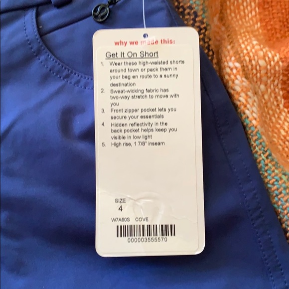 Lululemon Get it On shorts. Size 4. Cove blue - Picture 2 of 3
